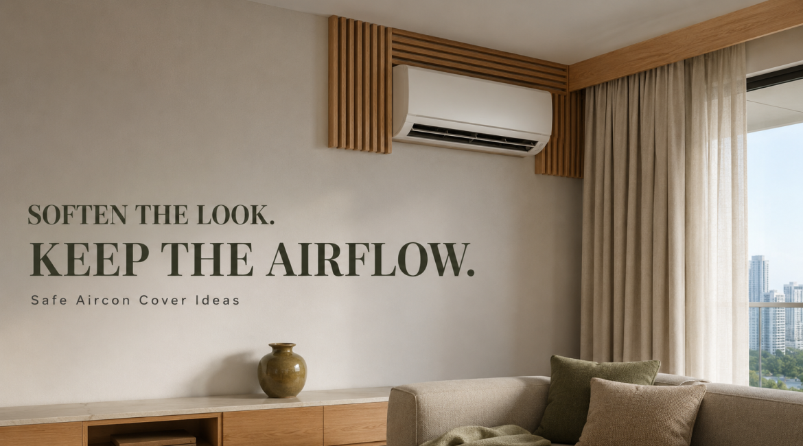 hide aircon unit curtains Singapore